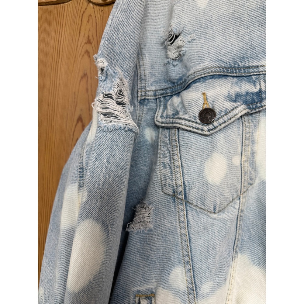 Upcycled Denim Jacket XL Indivisible Eye Folk Art One of One - Picture 6 of 10